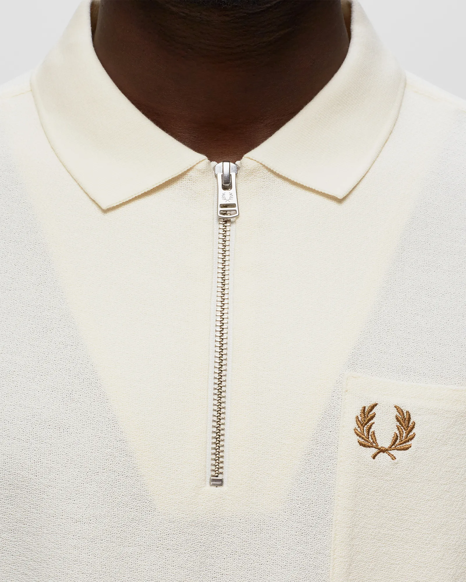 Fred Perry Textured Zip Neck Polo Shirt