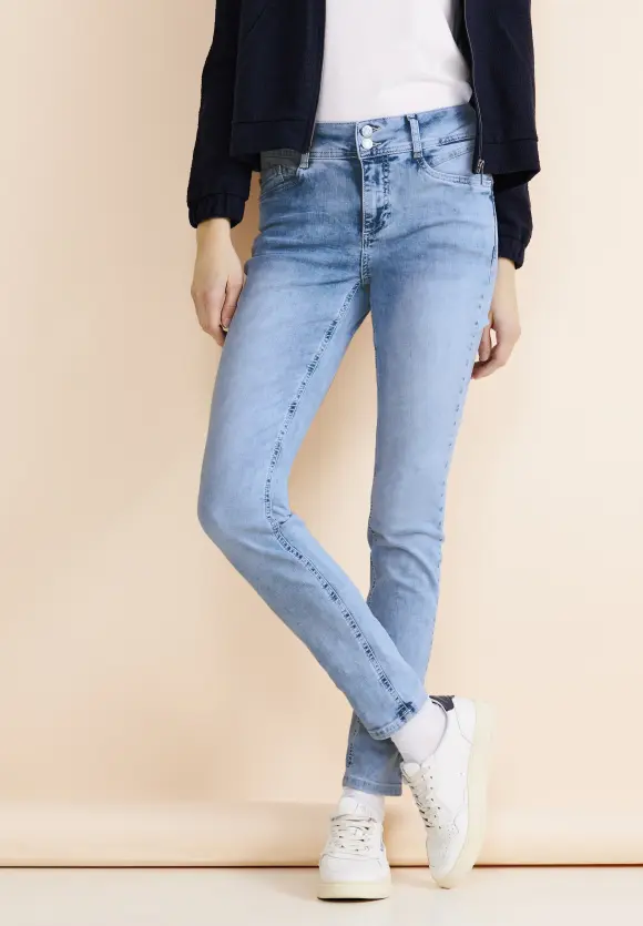 Slim Fit indigo Jeans - heavy indigo bleach