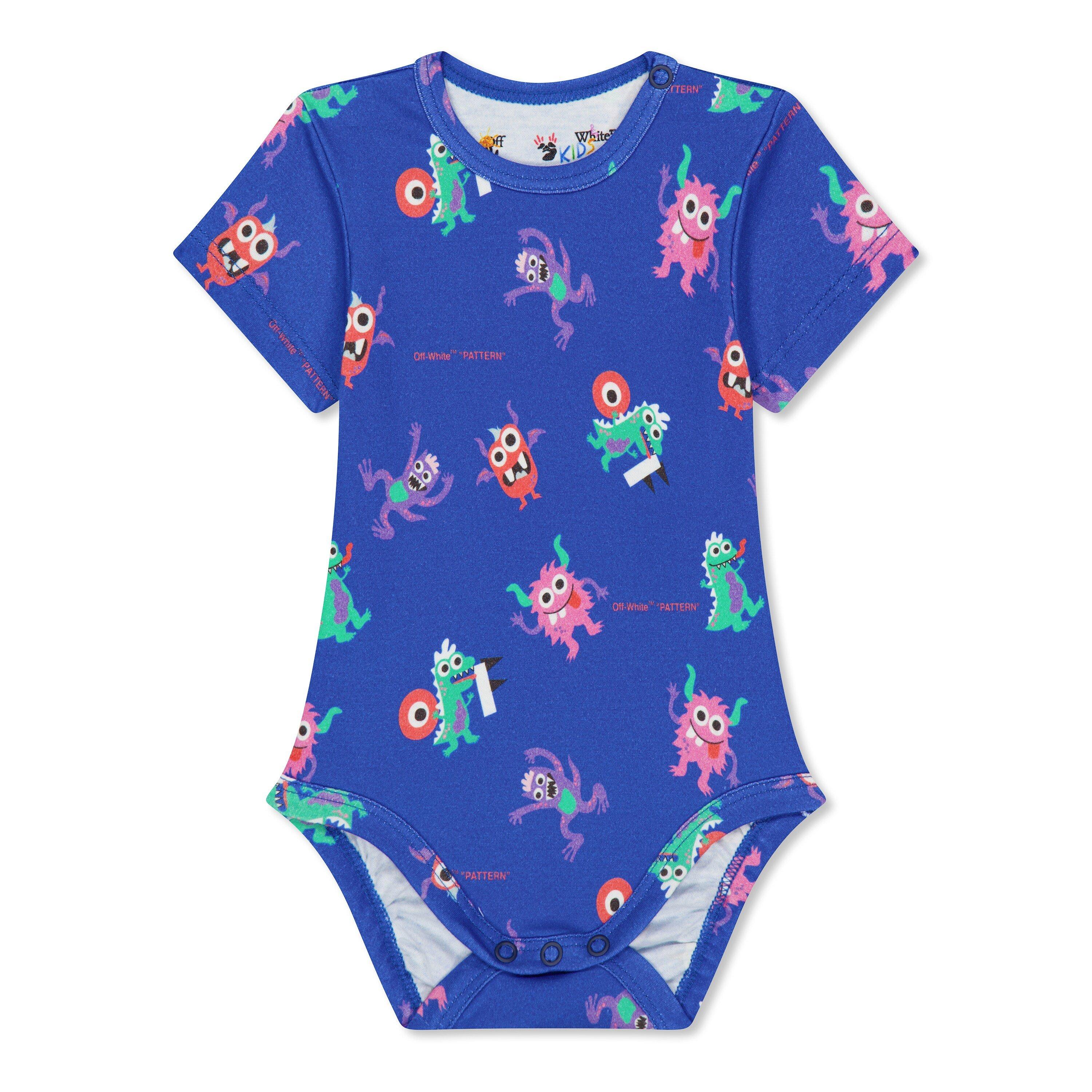 Off White 3 Pack Monster Bodysuits Babies