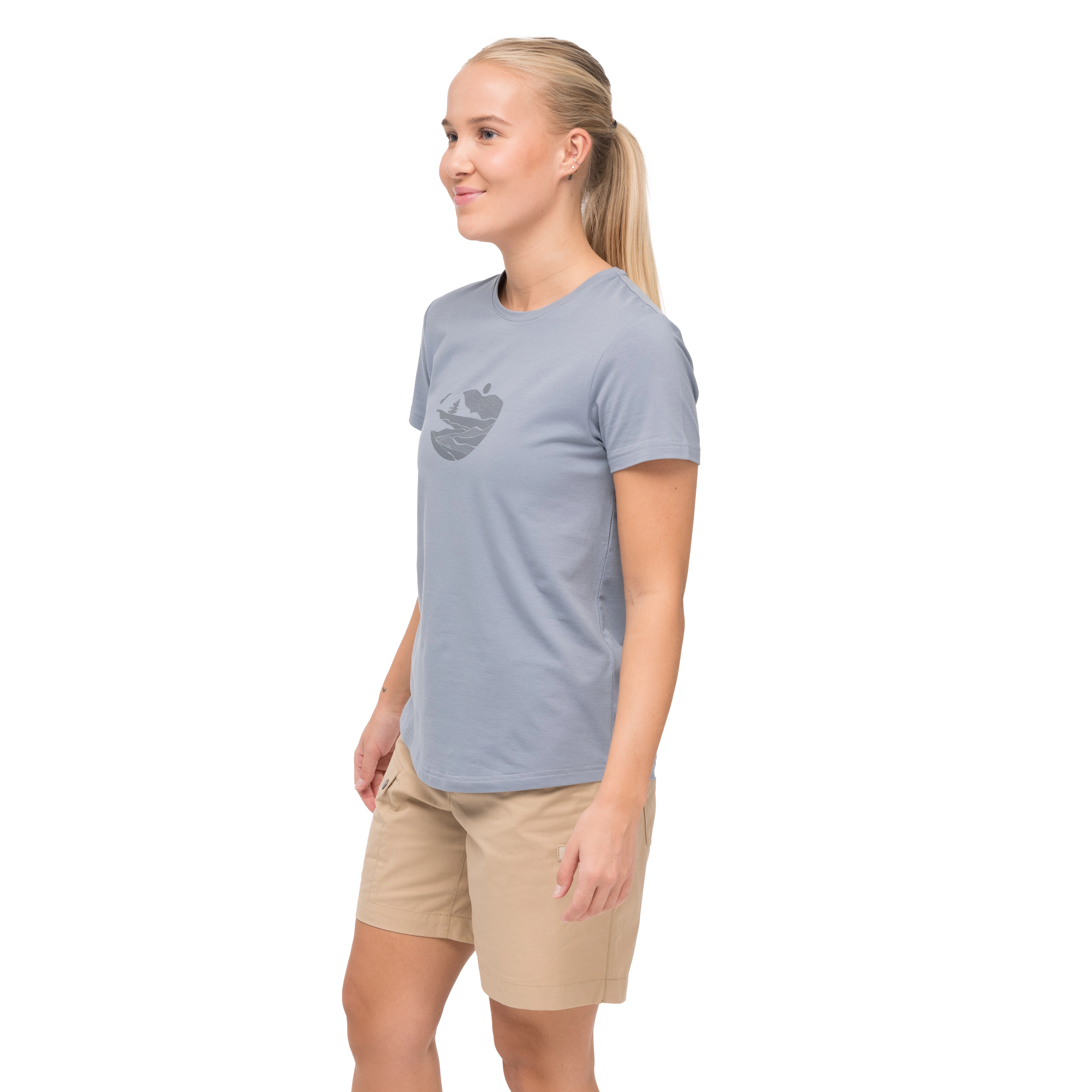 Nordmarka Organic Cotton Print Tee Women Husky Blue / Husky Blue Sunset