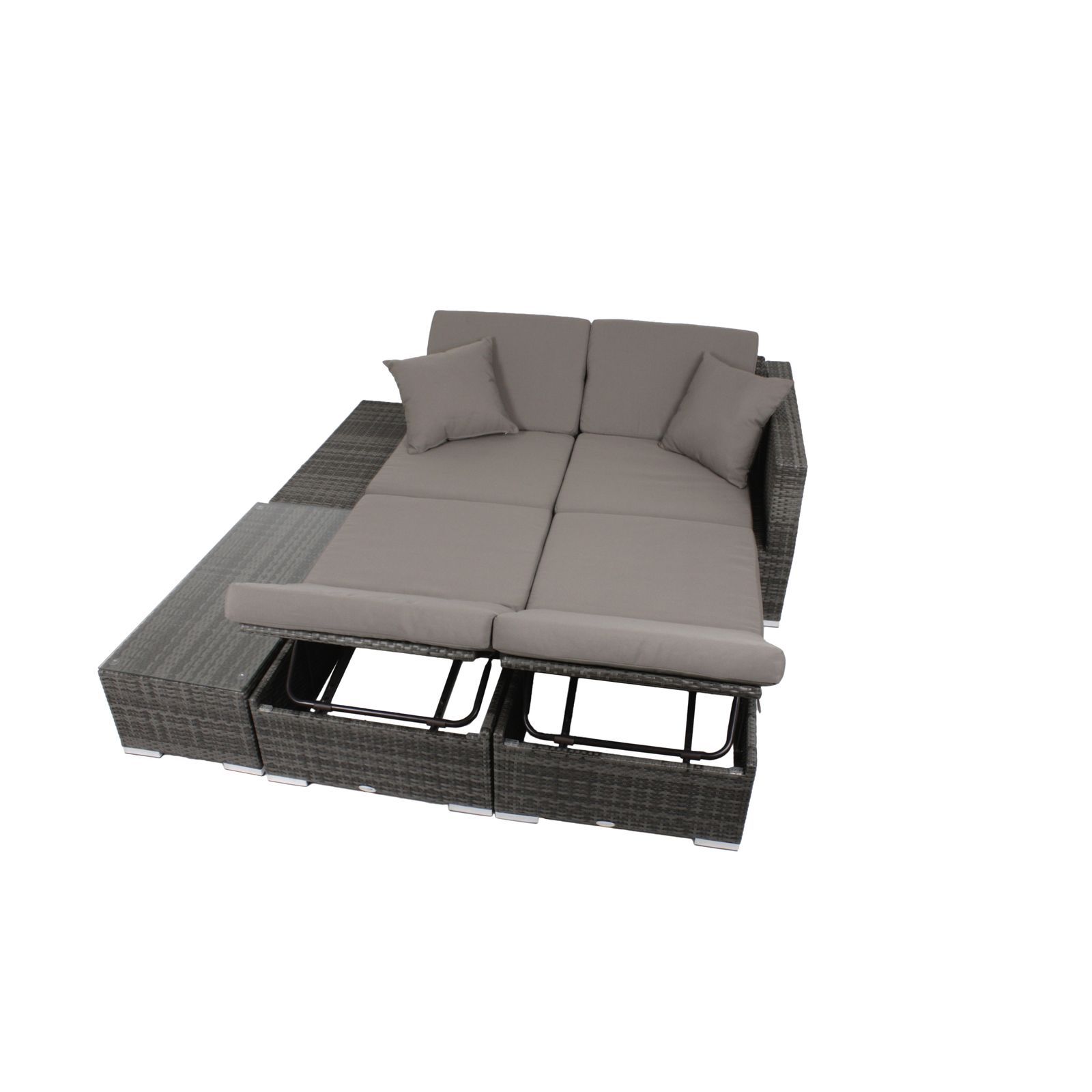 4-teilige Lounge-Set ALCUDIA - grau - Polyrattan