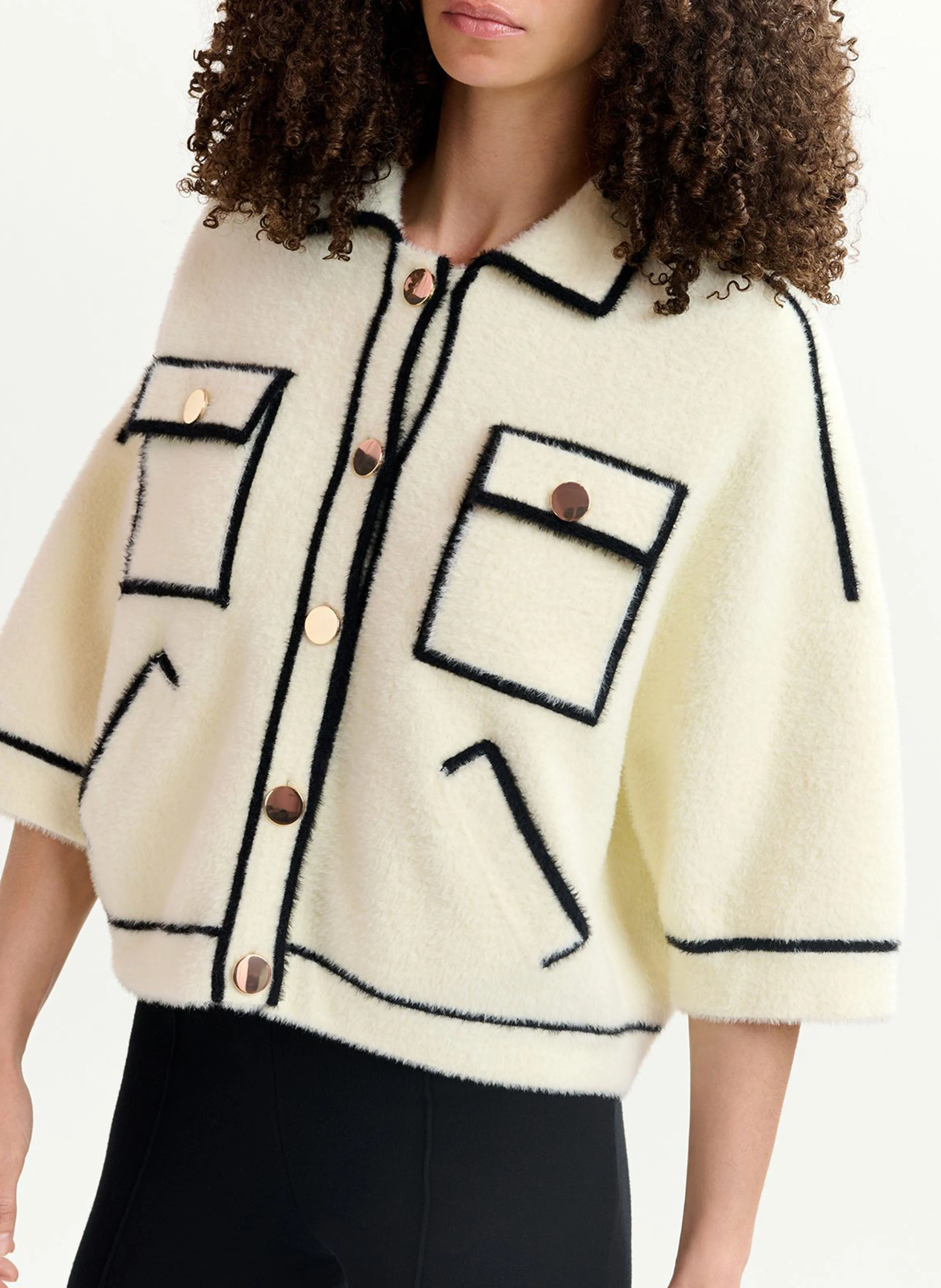 GALENA - Gilet col classique| Blanc