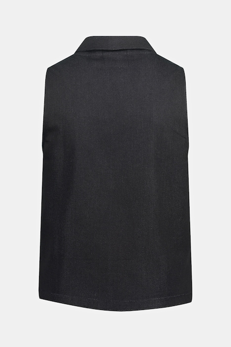 Weste, Jeans, Schalkragen, 2 Taschen