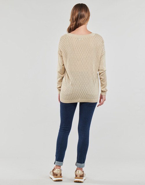 Only - ONLABELLA L/S GLITTER V-NECK CS KNT - Beige