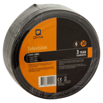 Q-Link coax kabel satelliet 20 meter zwart