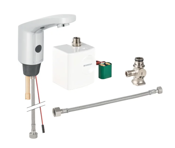Geberit wastafelkraan type 185 1-gats wastafelkraan koud en warm water chroom