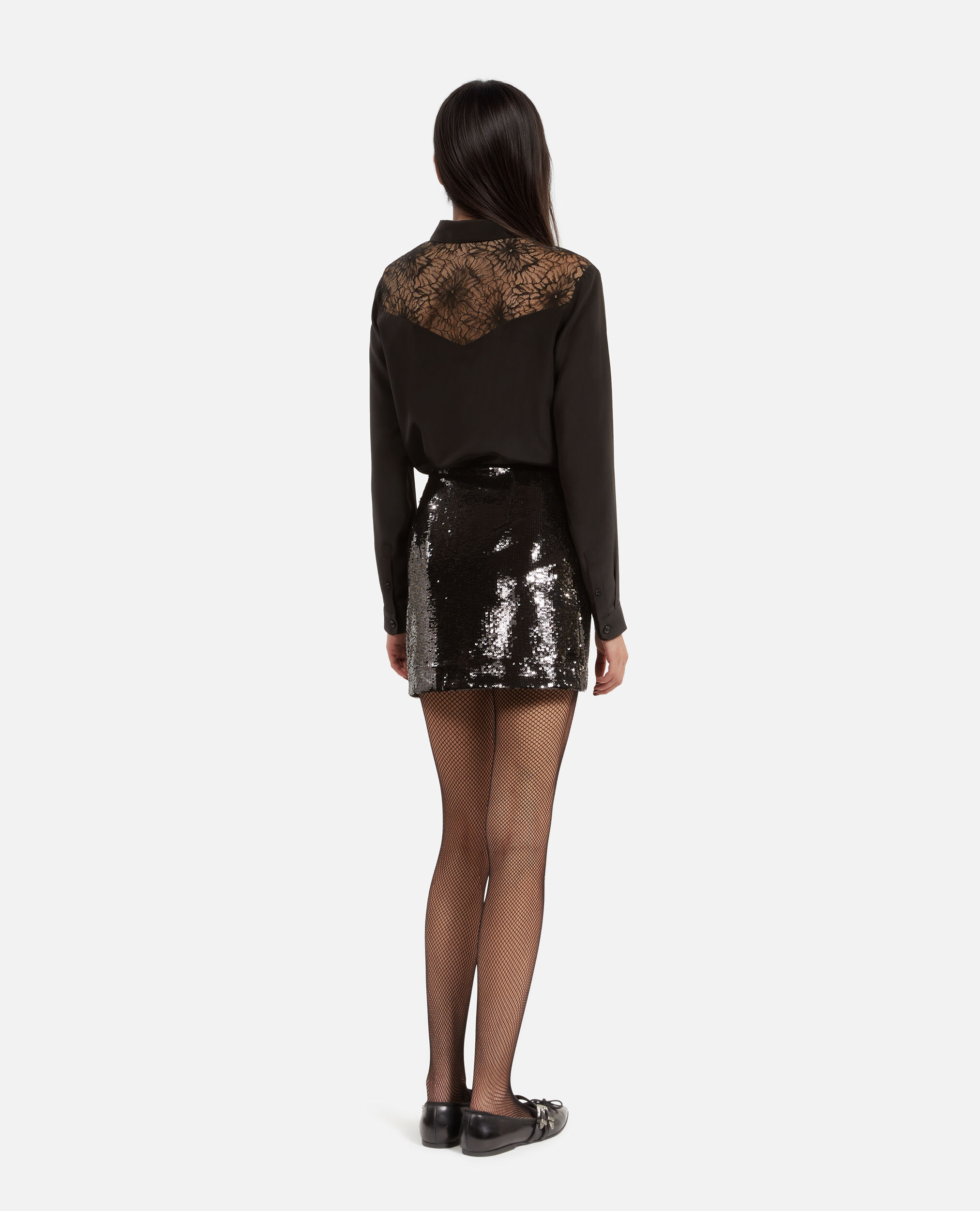 Jupe courte à sequins noire