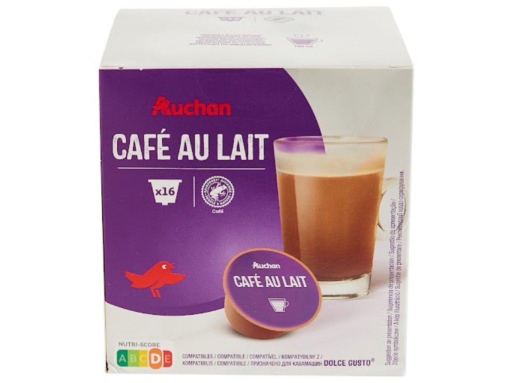 CÁPSULAS CAFÉ DG AUCHAN C/ LEITE 16 UN