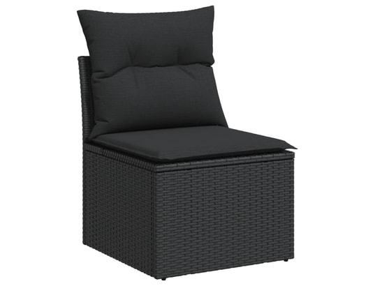 VIDAXL - Canapé Salon de jardin 8 pcs avec coussins noir résine tressée