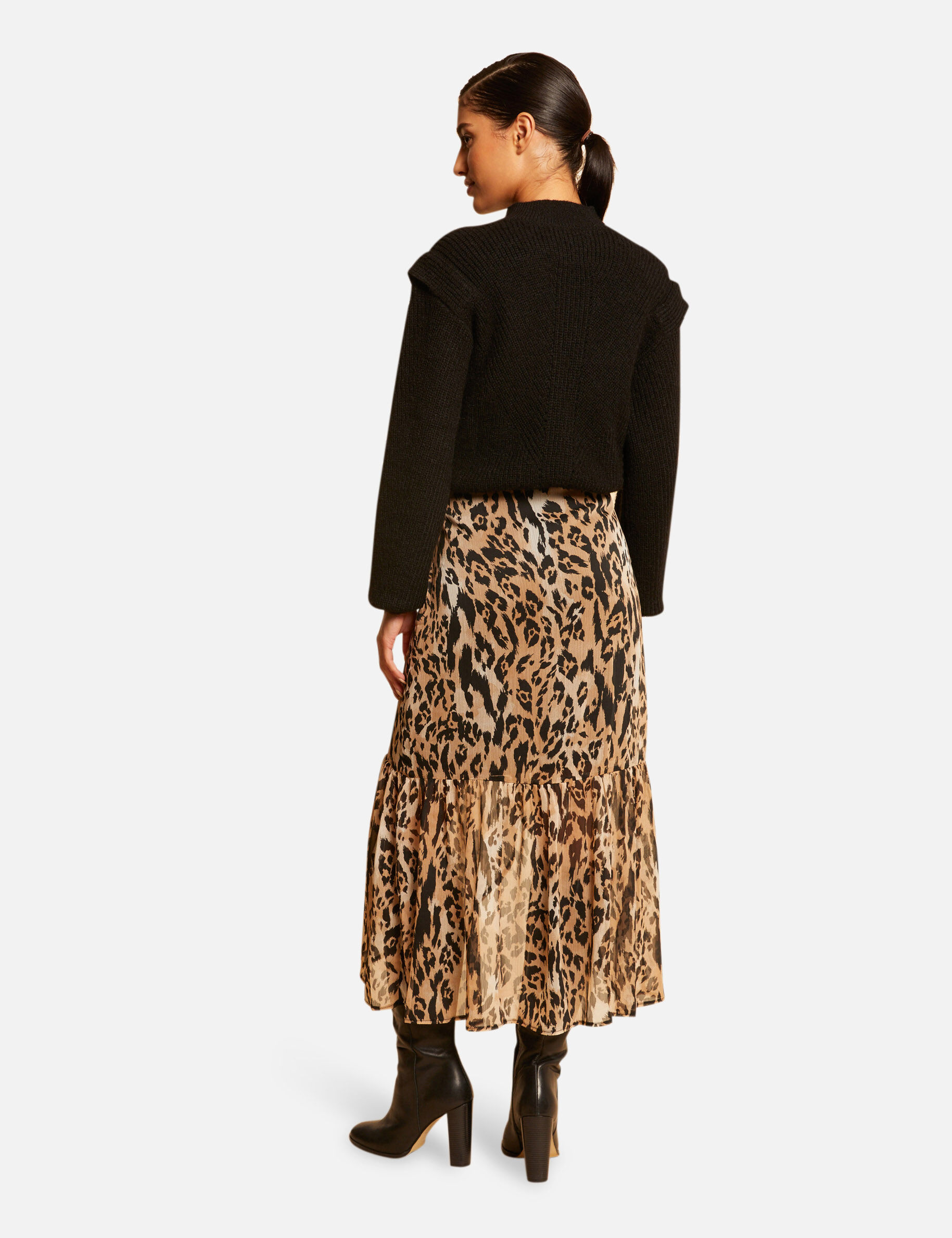 Jupe longue portefeuille imprimée multico femme - multico