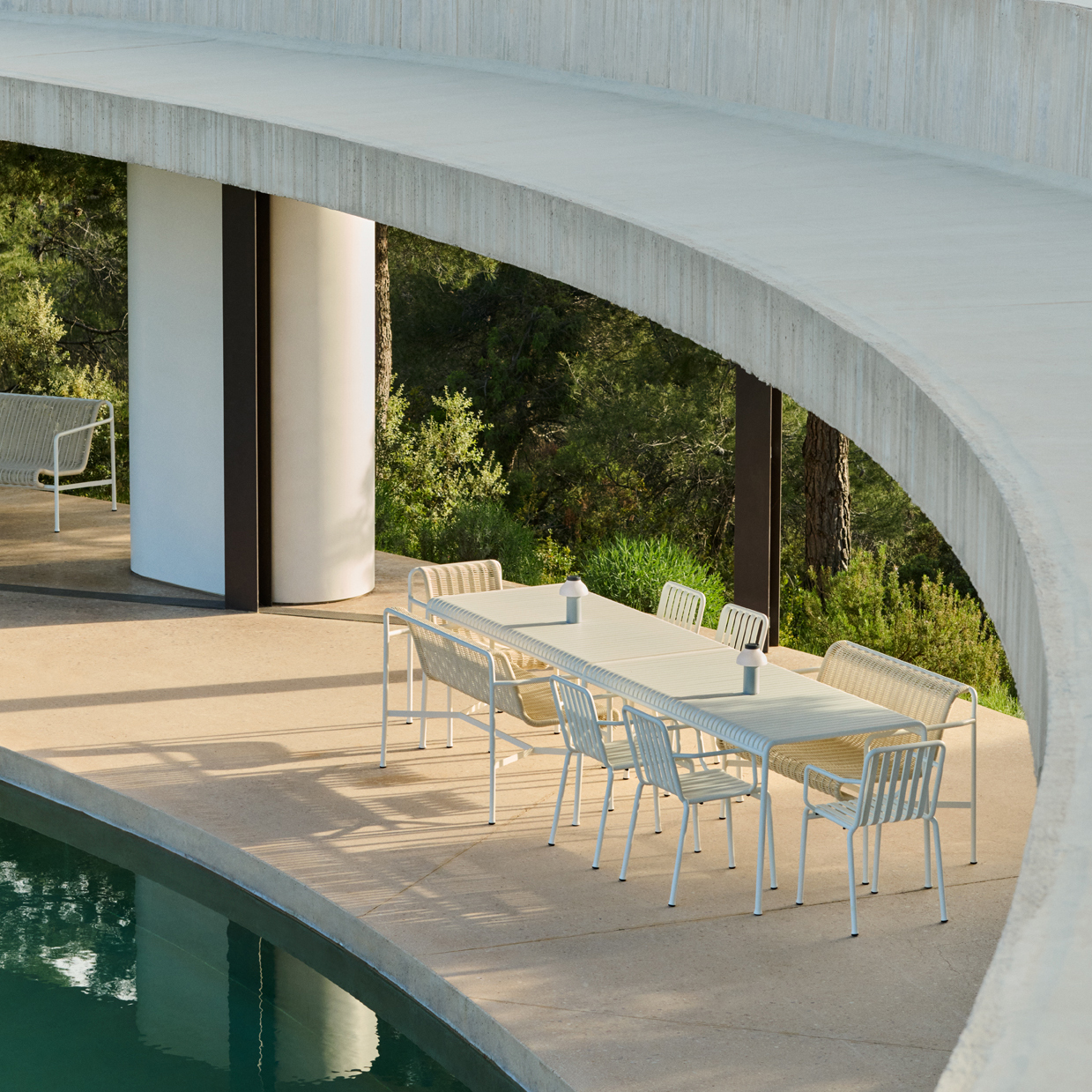 Tuinstoel Palissade Cord Dining met armleuning creme wit