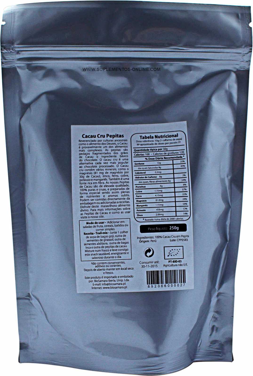 Nibs de cacau Biosamara 125g