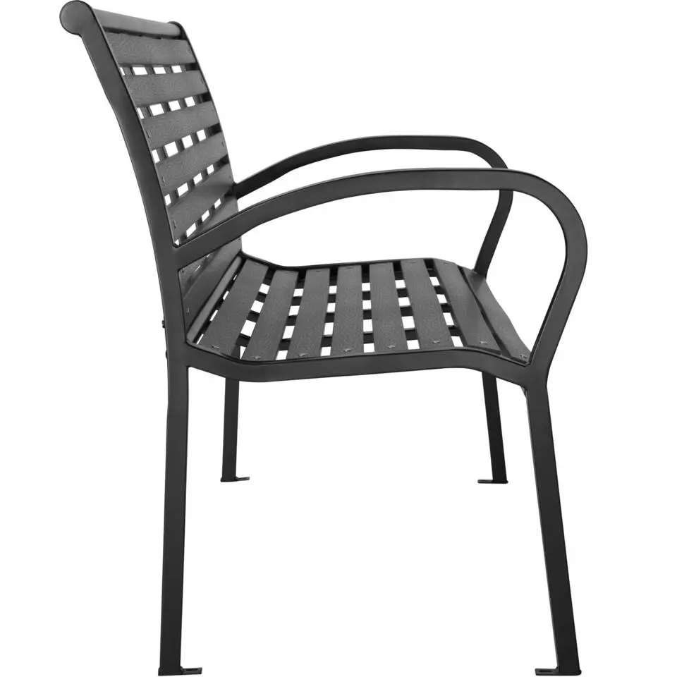 tectake Tuinbank Pino 3-zitter 126x62x81,5cm, Zwart