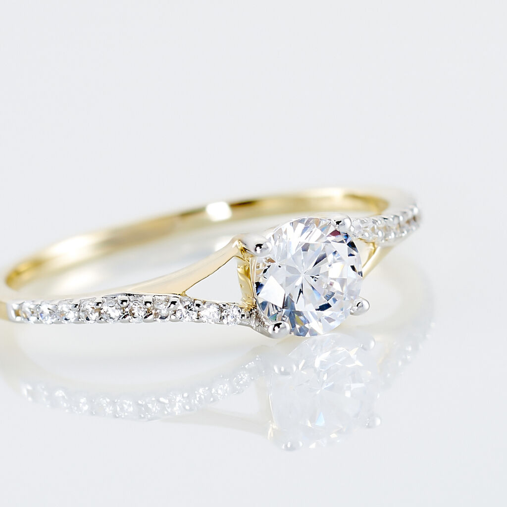 Bague Solitaire Jessa Or Jaune Oxyde De Zirconium