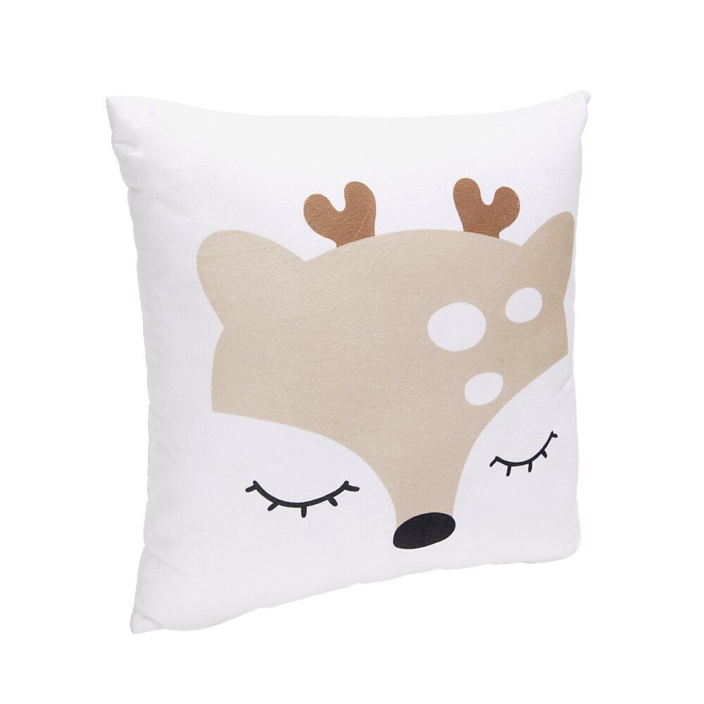 Coussin carré motif renard ou biche 30x30cm