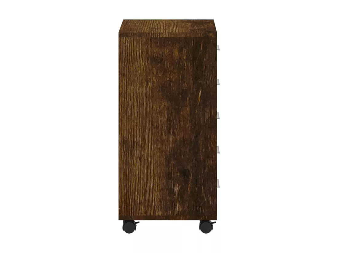 Armoire à tiroirs avec roulettes Chêne fumé Bois d'ingénierie