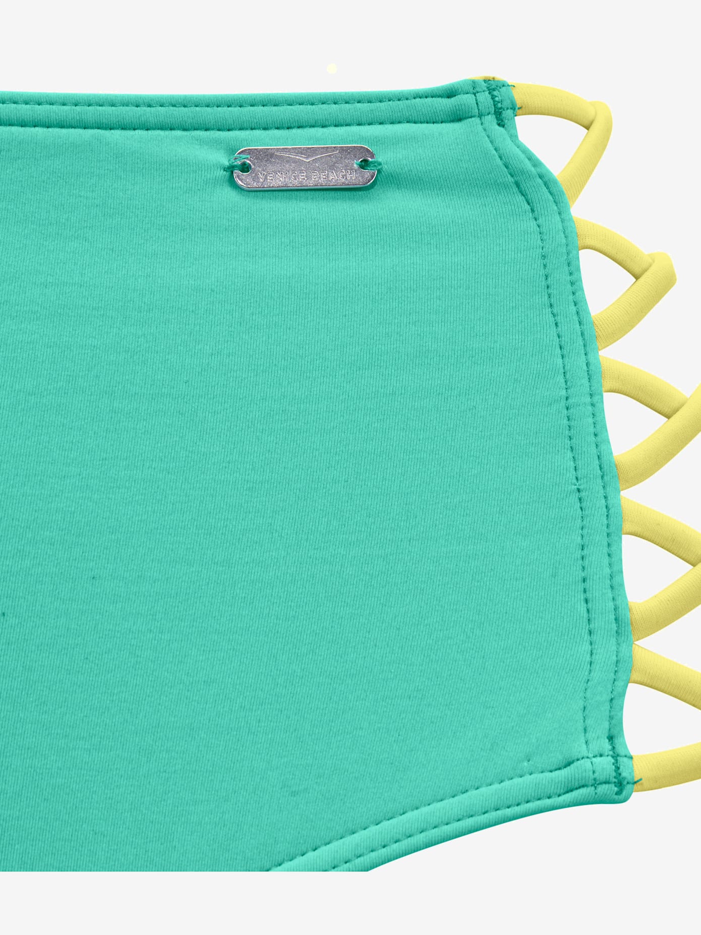 Bas de maillot de bain taille haute design contrasté