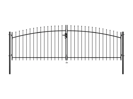Double portail avec haut sous forme de lance 400 x 200 cm
