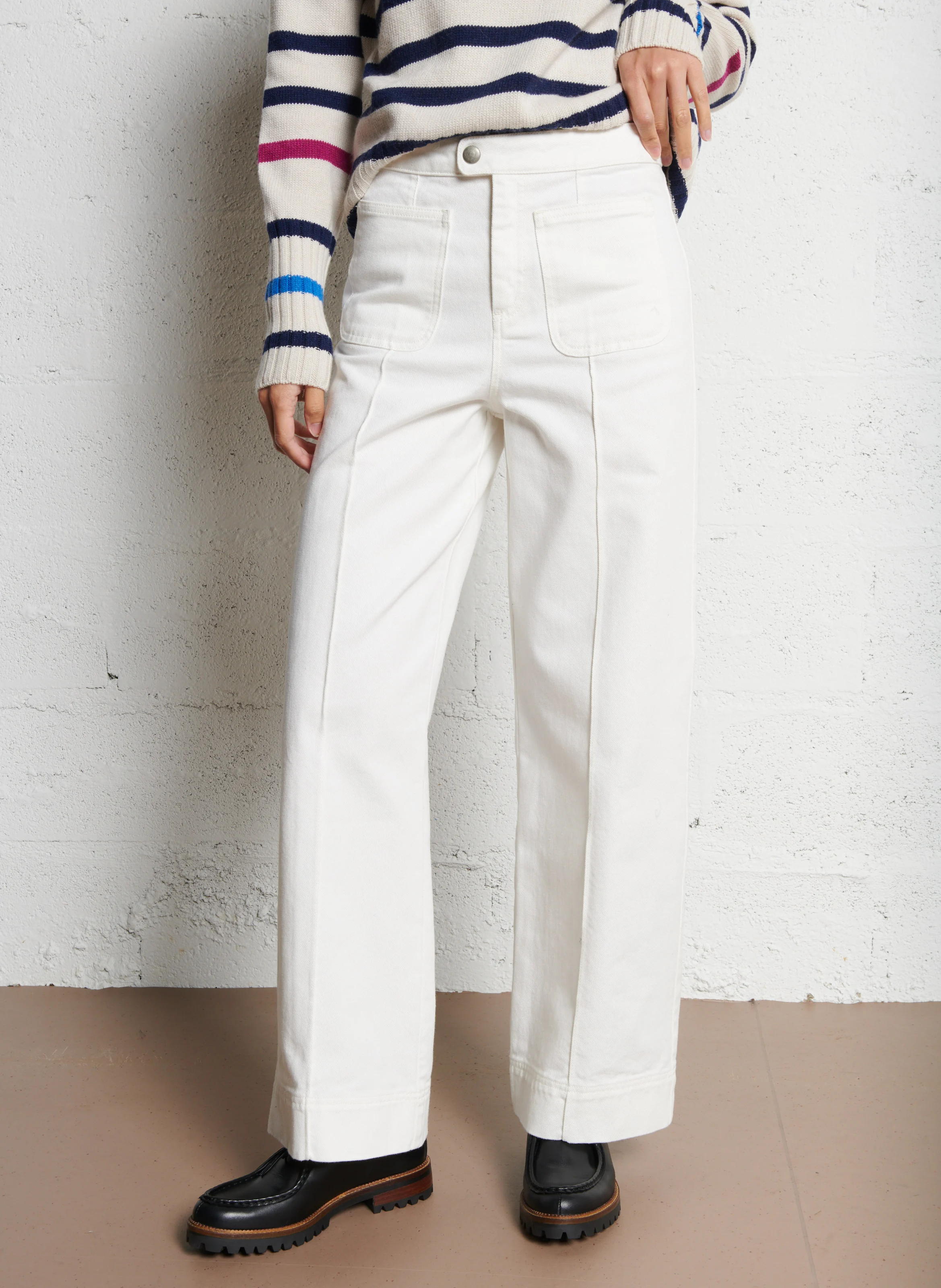 HARRY - Jean large en coton | Blanc