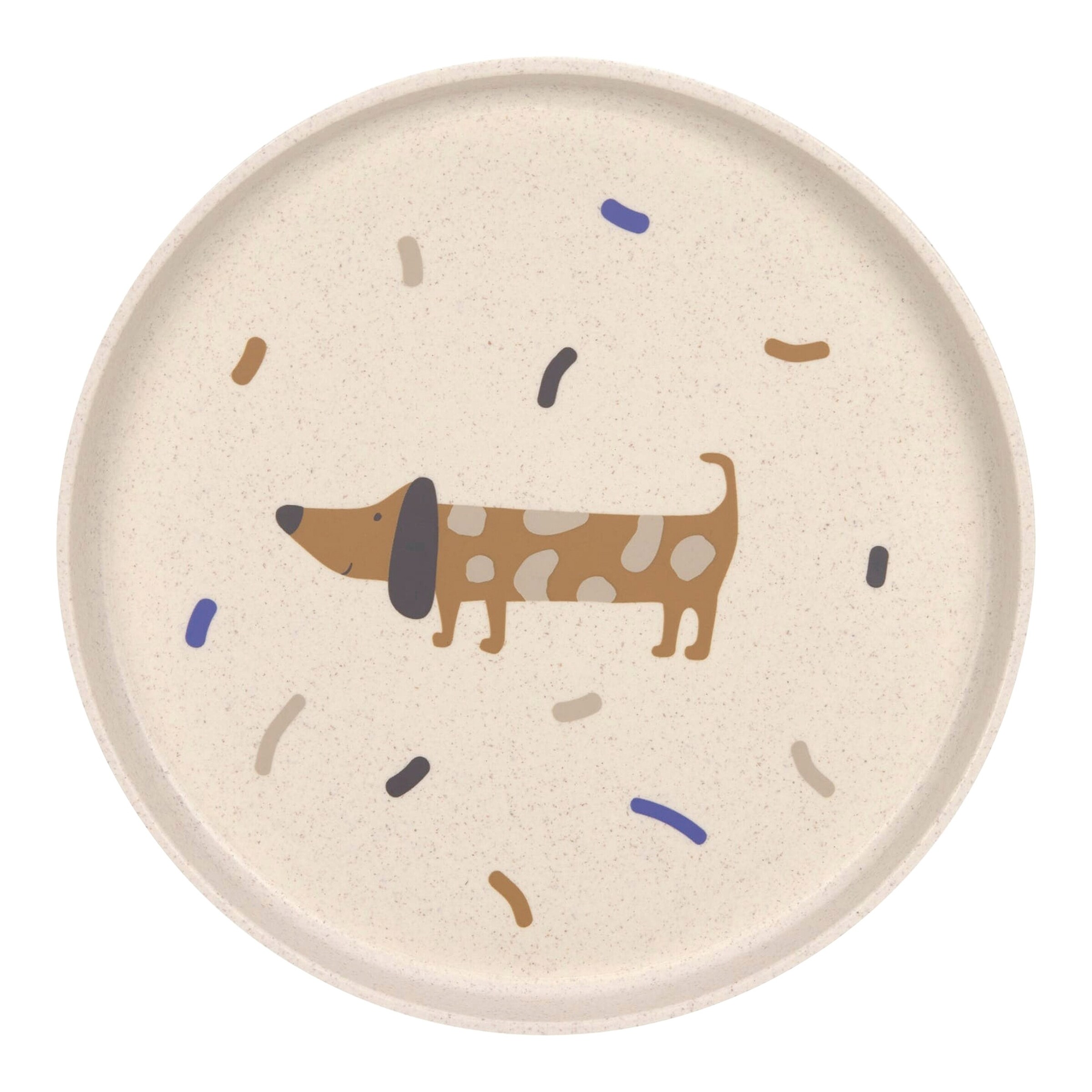 Lässig Teller mit Zellulose beige / blau