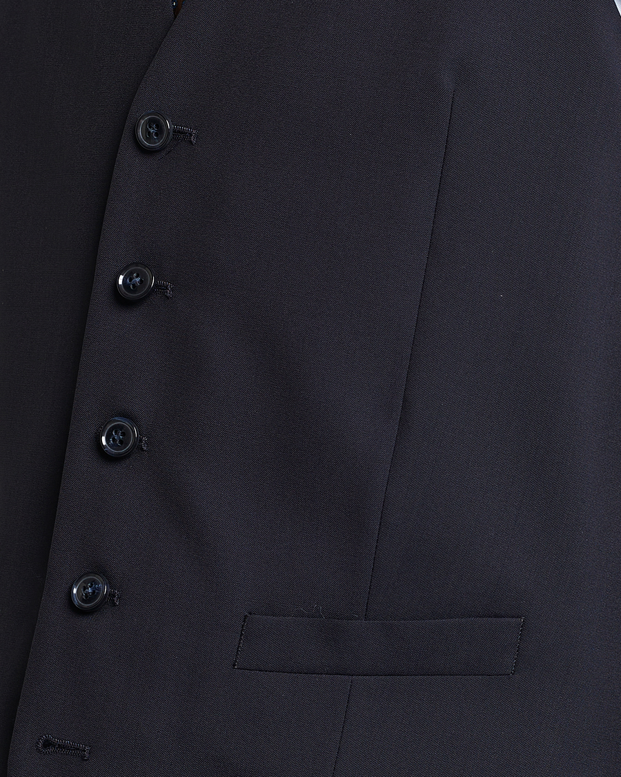 Oscar Jacobson Carlo Wool Waistcoat Navy