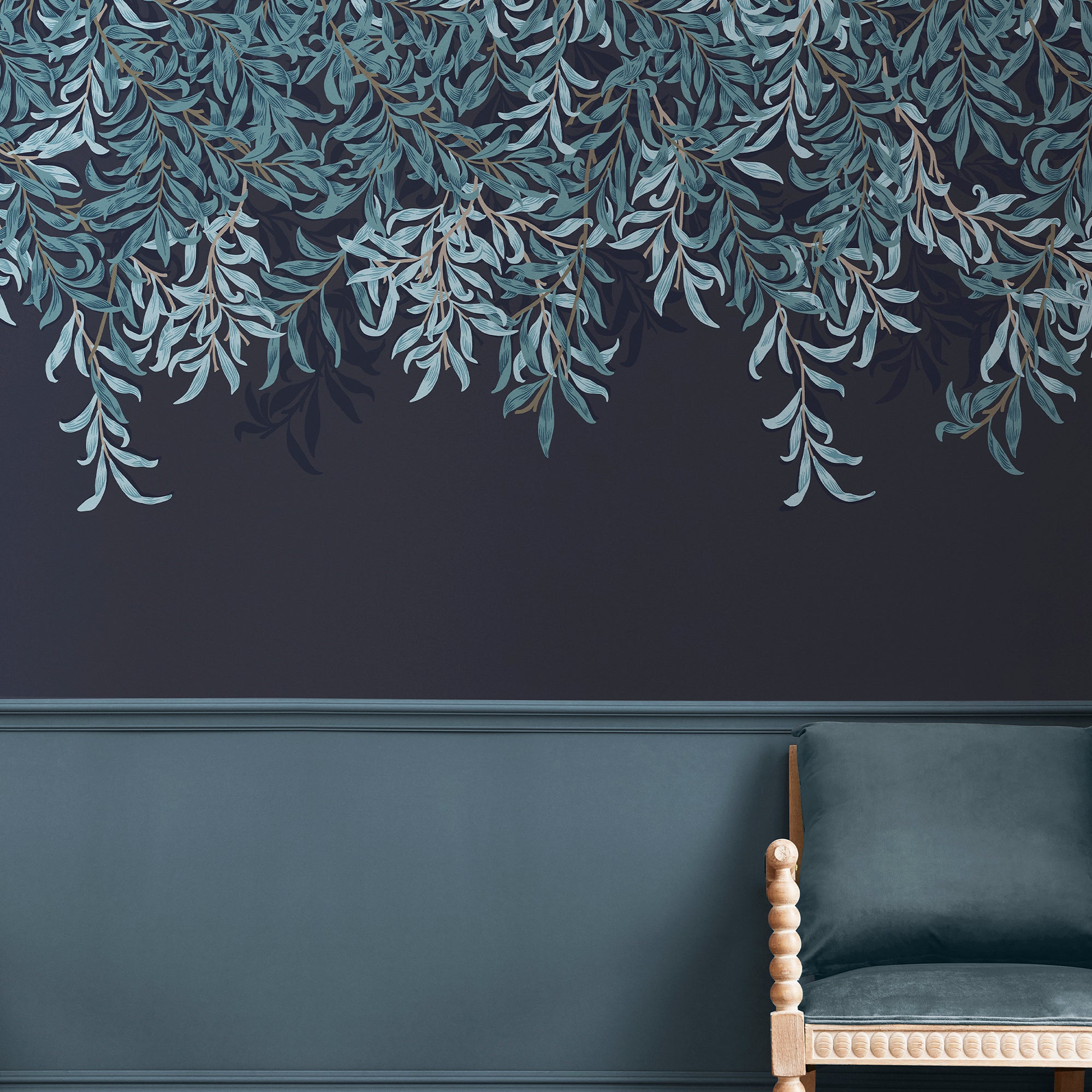 William Morris at Home Fotobehang - Willow Bough Navy - 400x250 cm