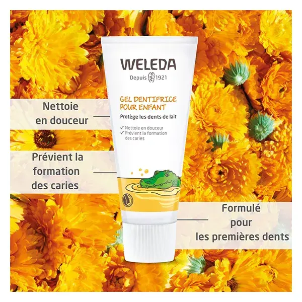 Creme dental em gel Weleda Oral Care para crianças, pacote com 2 unidades de 50ml