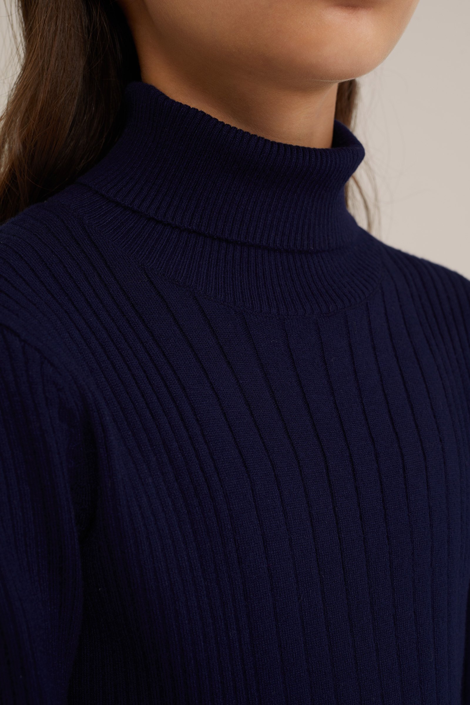 Meisjes jurk met structuur WE Fashion Donkerblauw