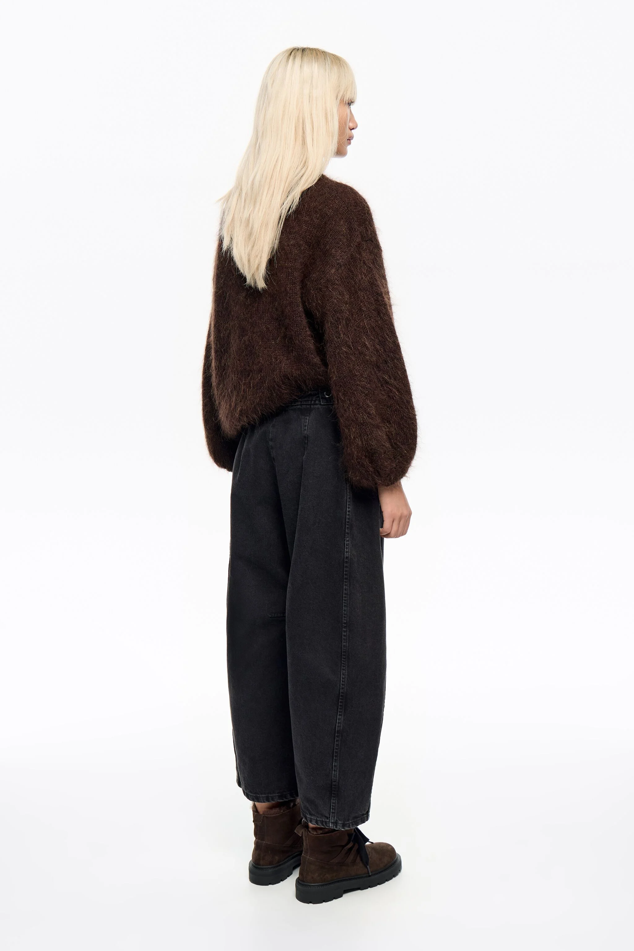 BARREL - Jeans pretos lavados