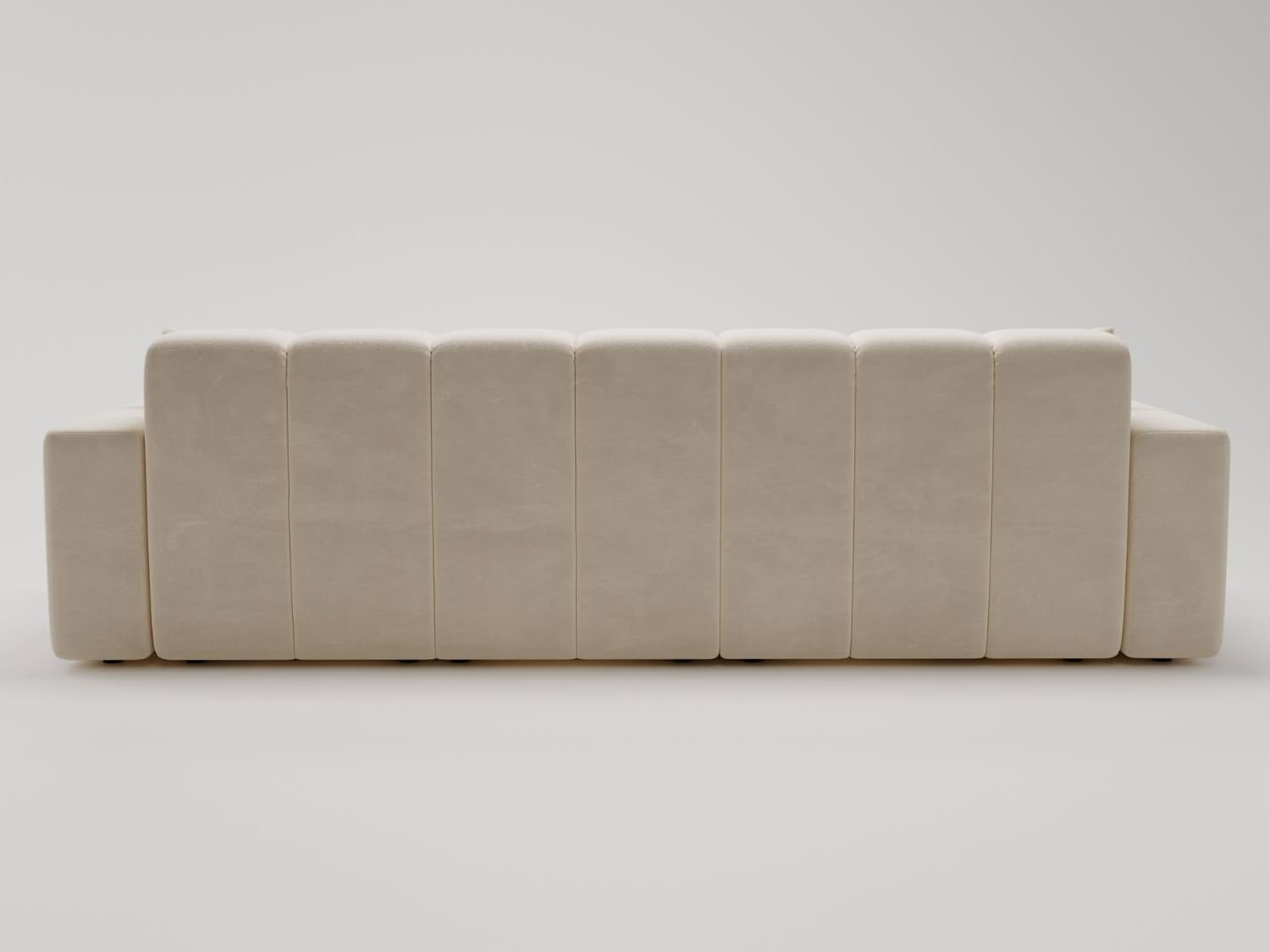 GRAINGOLD Nork Ecksofa 265x180 cm, L-Form Sofa, Ecksofa für Wohnzimmer, Velour, 4-Sitzer Eckcouch, Modernes Design (Beige, Rechts)