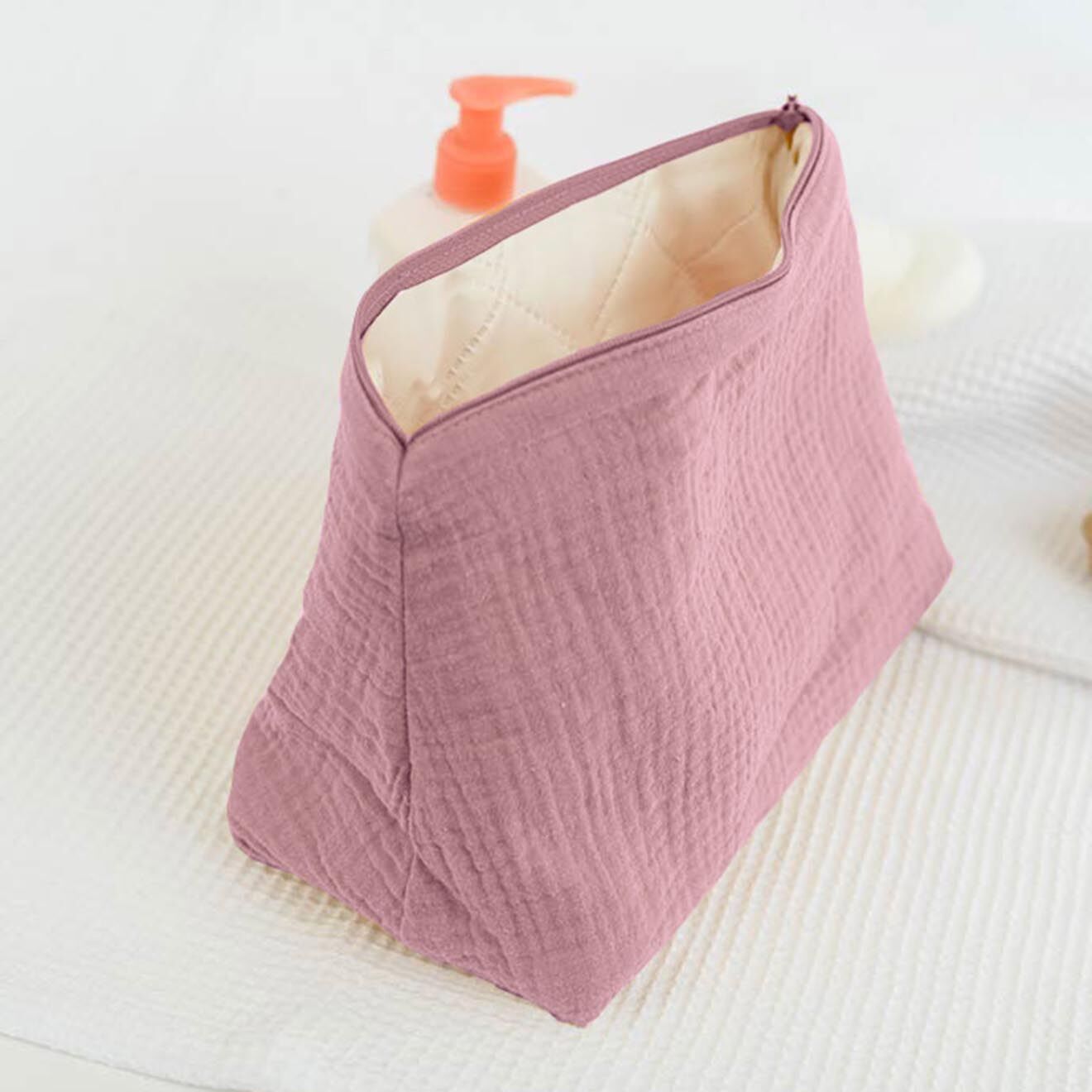 Papate Trousse de Toilette en Coton Bio rose - 23x17 cm