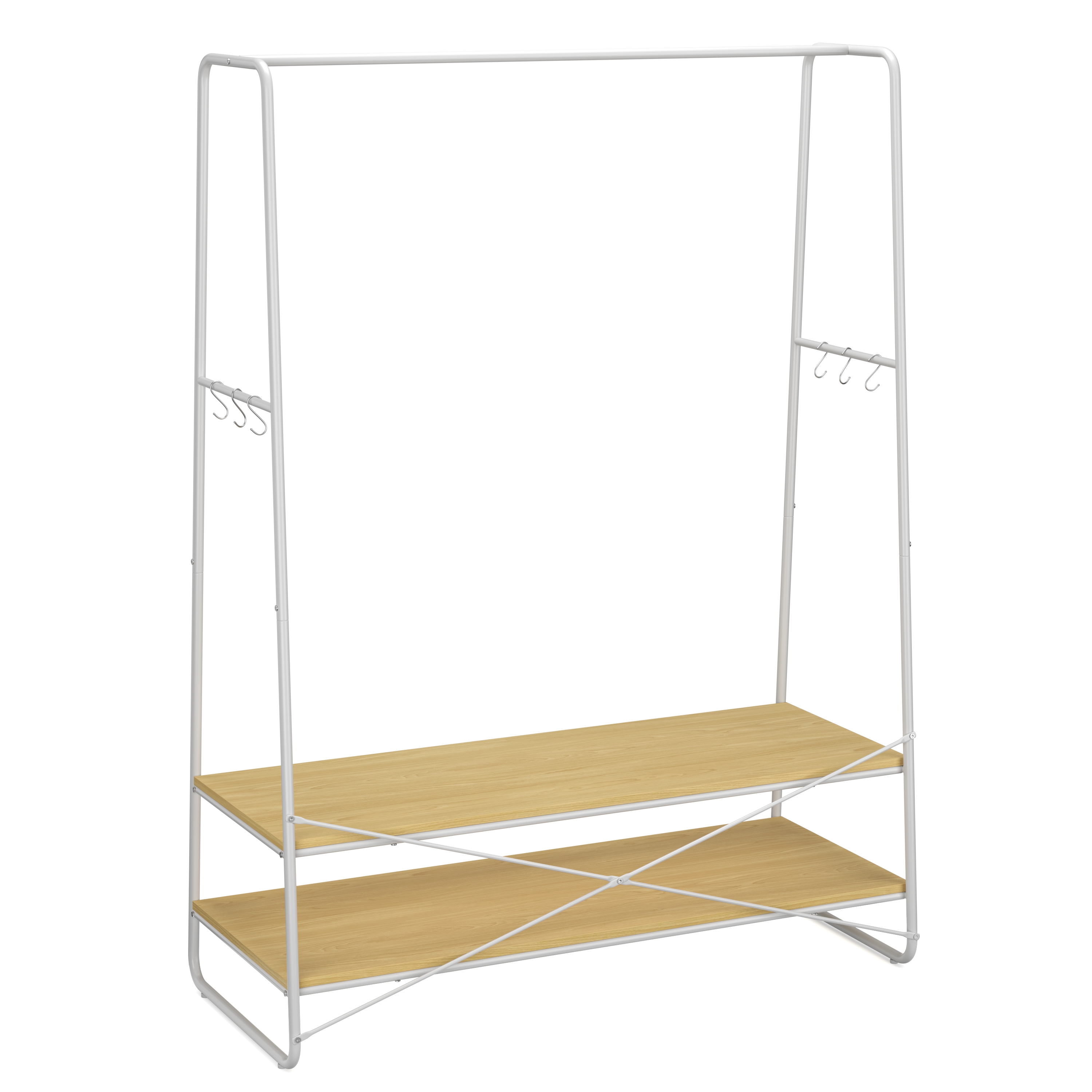 Garderobe Schuhregal 100 x 160 cm hellbraun/weiss