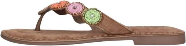 Lazamani Kleurrijke Suède Slippers Multicolor Dames