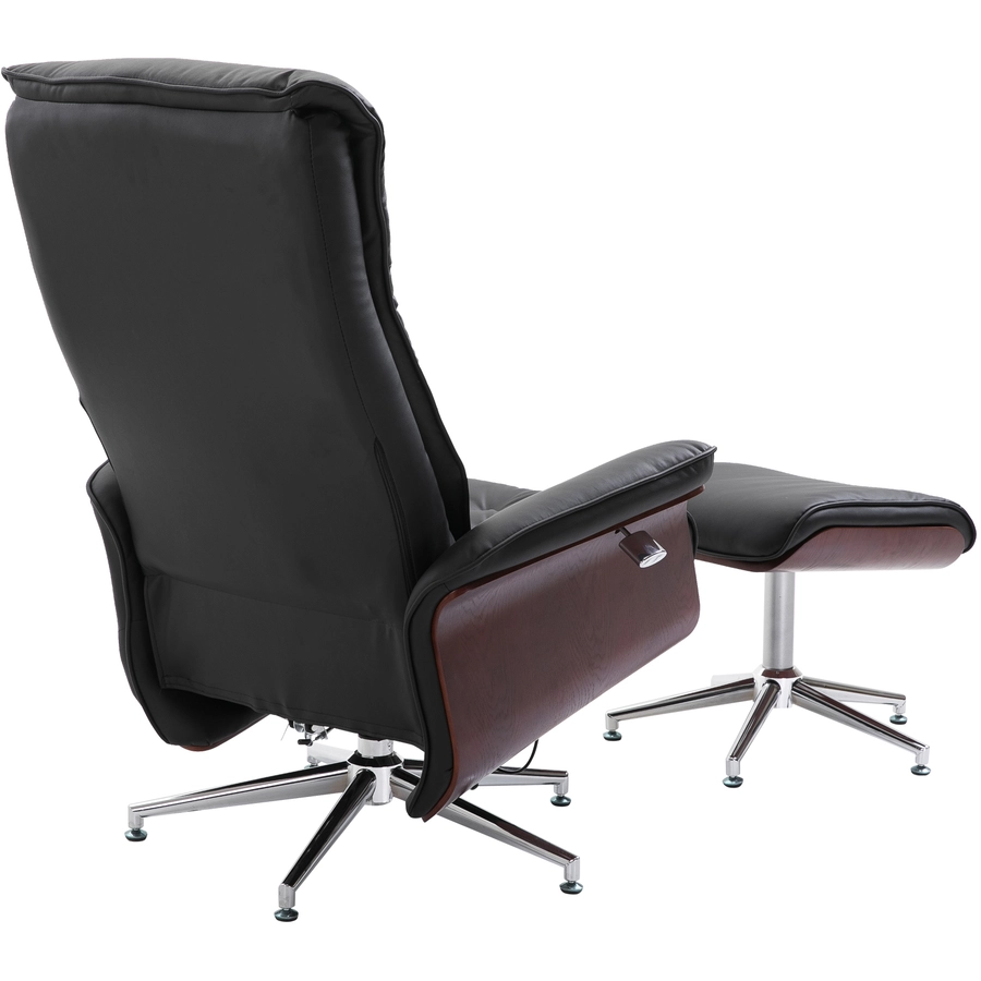 HOMCOM Chesterfield Sessel mit Hocker schwarz