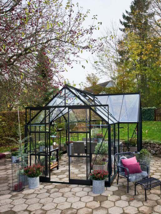 Halls Garden Room 12,9 - Tuinkas - zwart - 276x389x391 cm - Veiligheidsglas