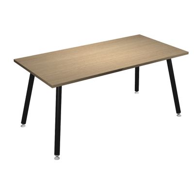 Table haute - 160 x 80 x 105 cm - Pieds métal noirs - Chêne