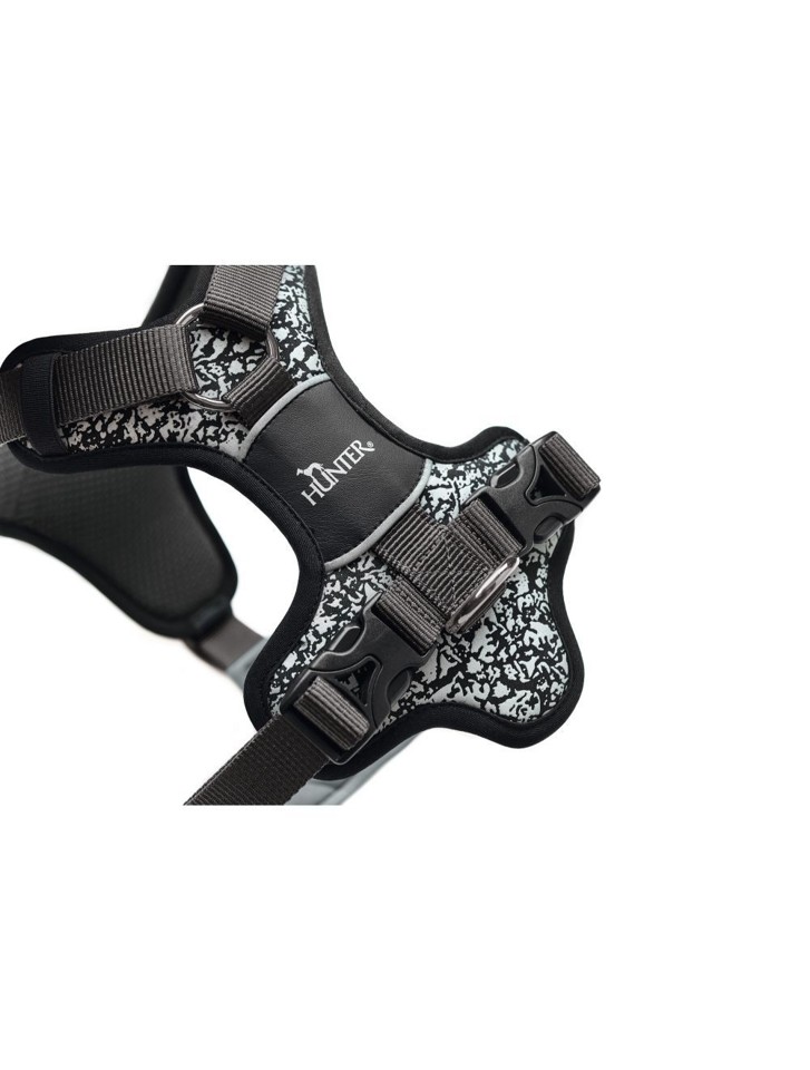 Hunter - Hundesele Divo Reflect L, REFLEKS b 2,5 cm hals 40 - 59 cm bryst 72 - 100 cm