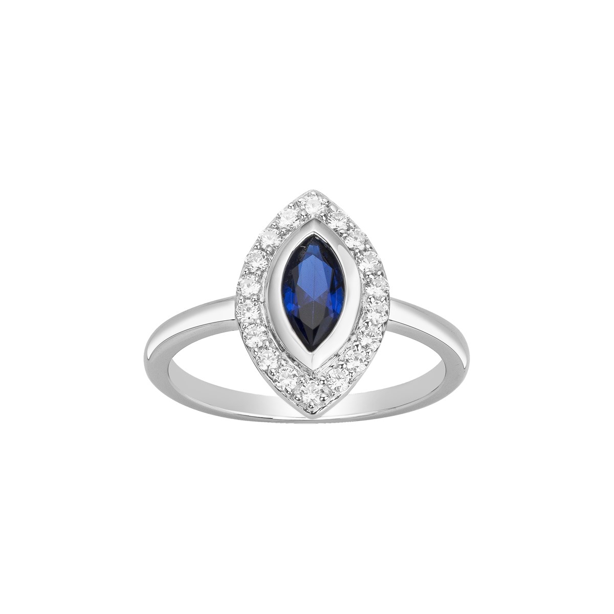 Bague en Argent avec spinelle bleu saphir