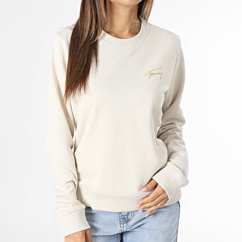 Sweat Crewneck Femme Gold Signature 6906 Beige Doré