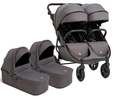 Beemoo BFF60 2 Søskenvogn + Liggedeler, Fog Grey