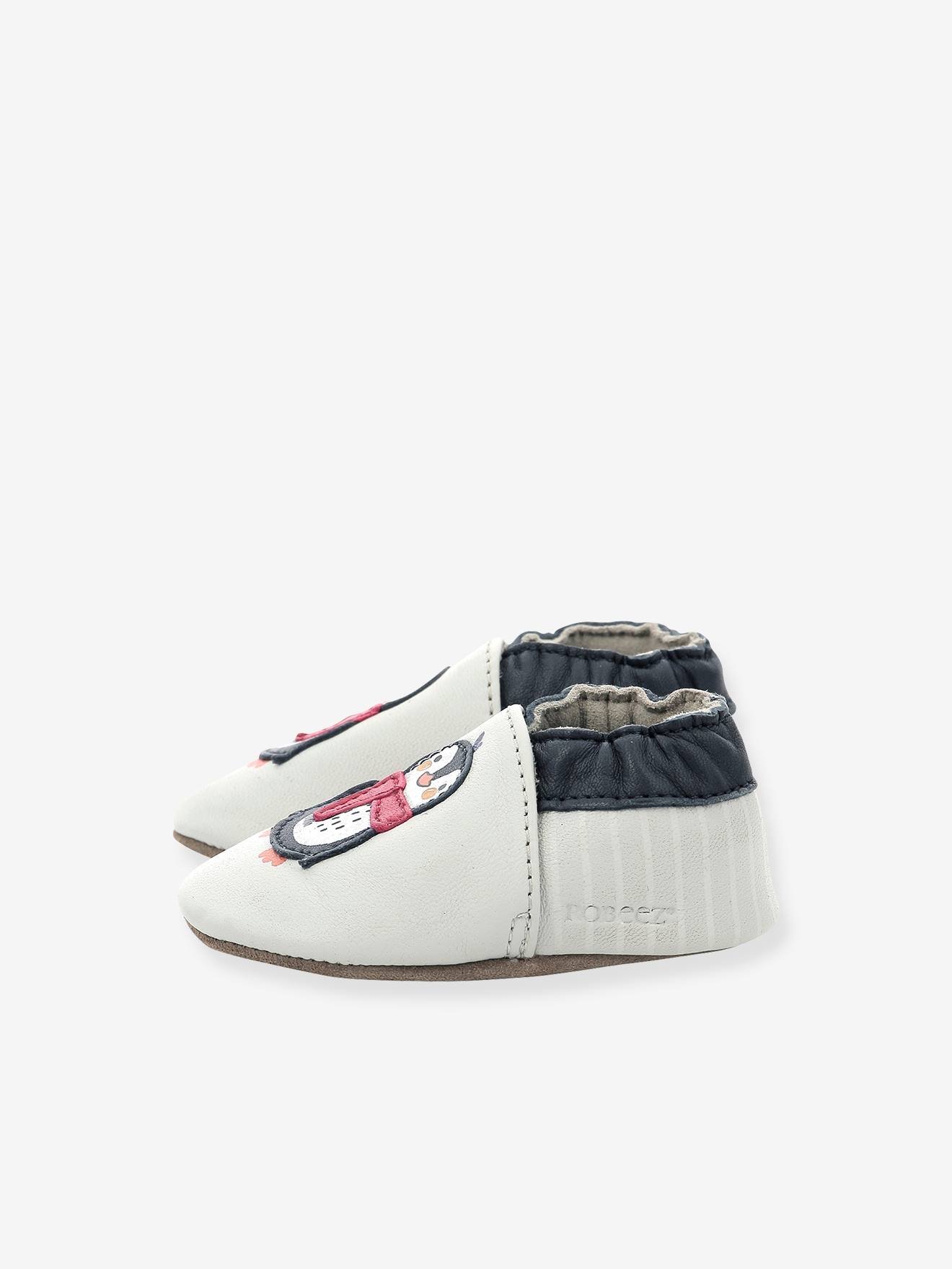 ROBEEZ© Cold Friend 946800-10 Pantufas Flexíveis de Couro para Bebê Cinza