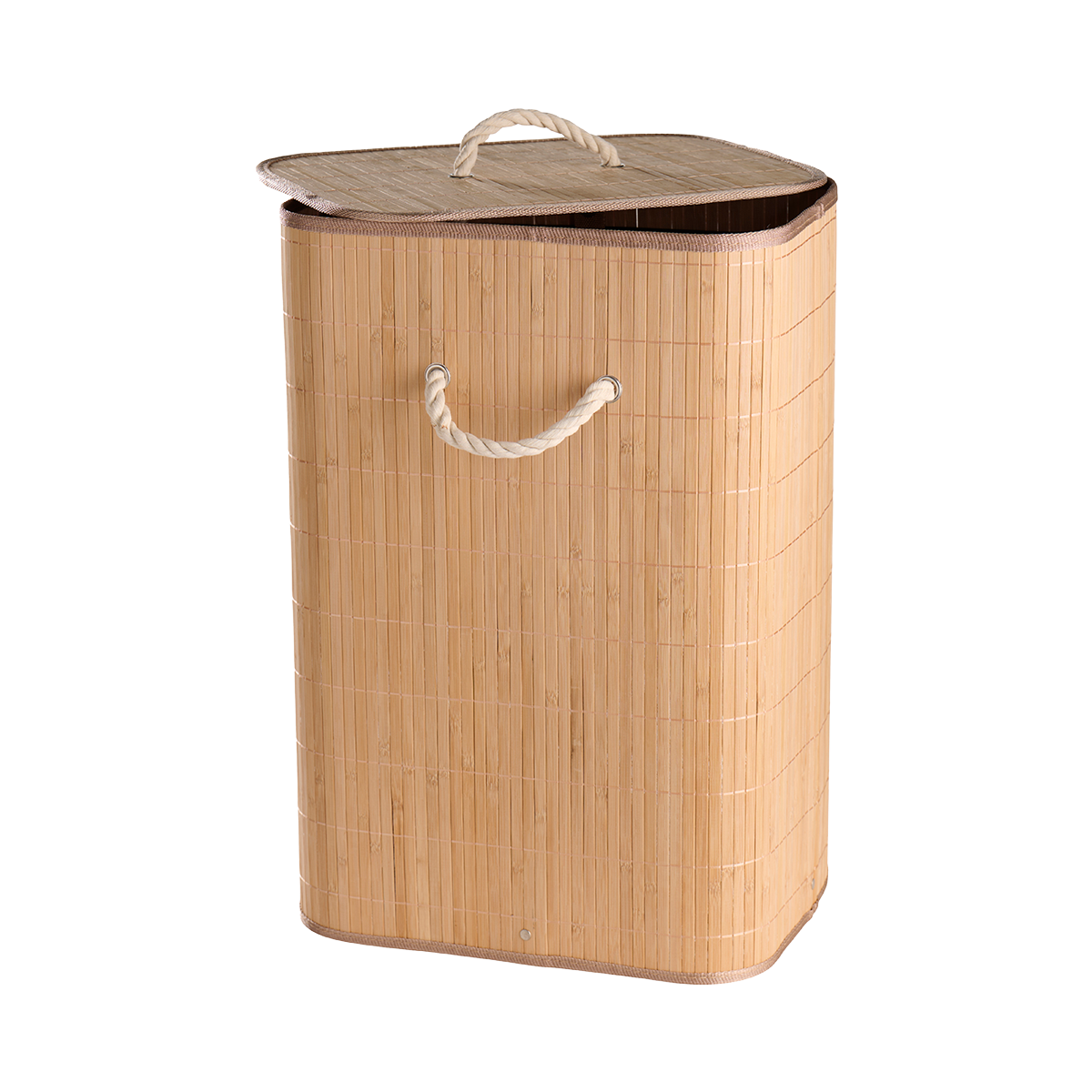 Opvouwbare wasmand Willem met deksel Naturel