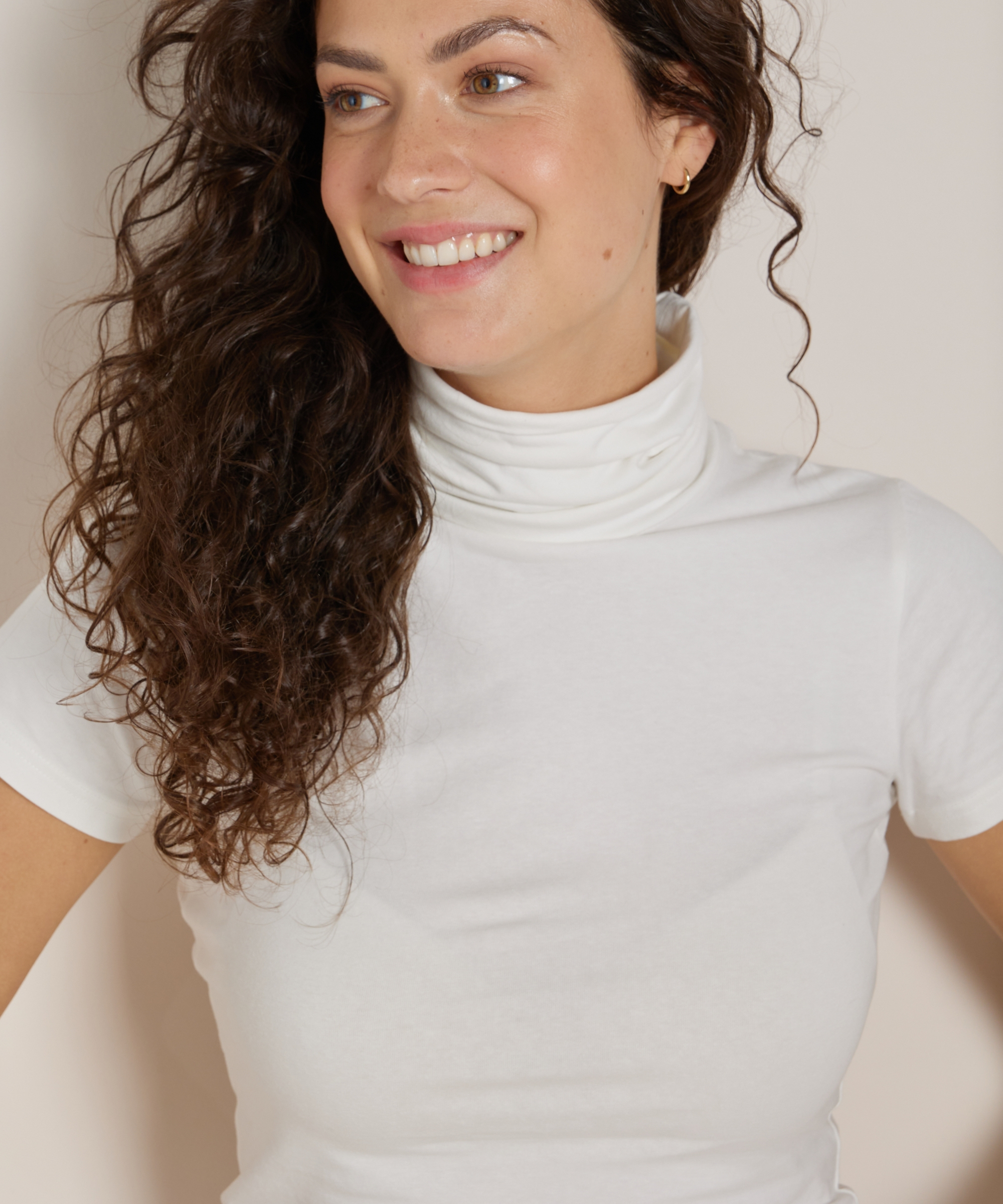 basic top met korte mouw en col