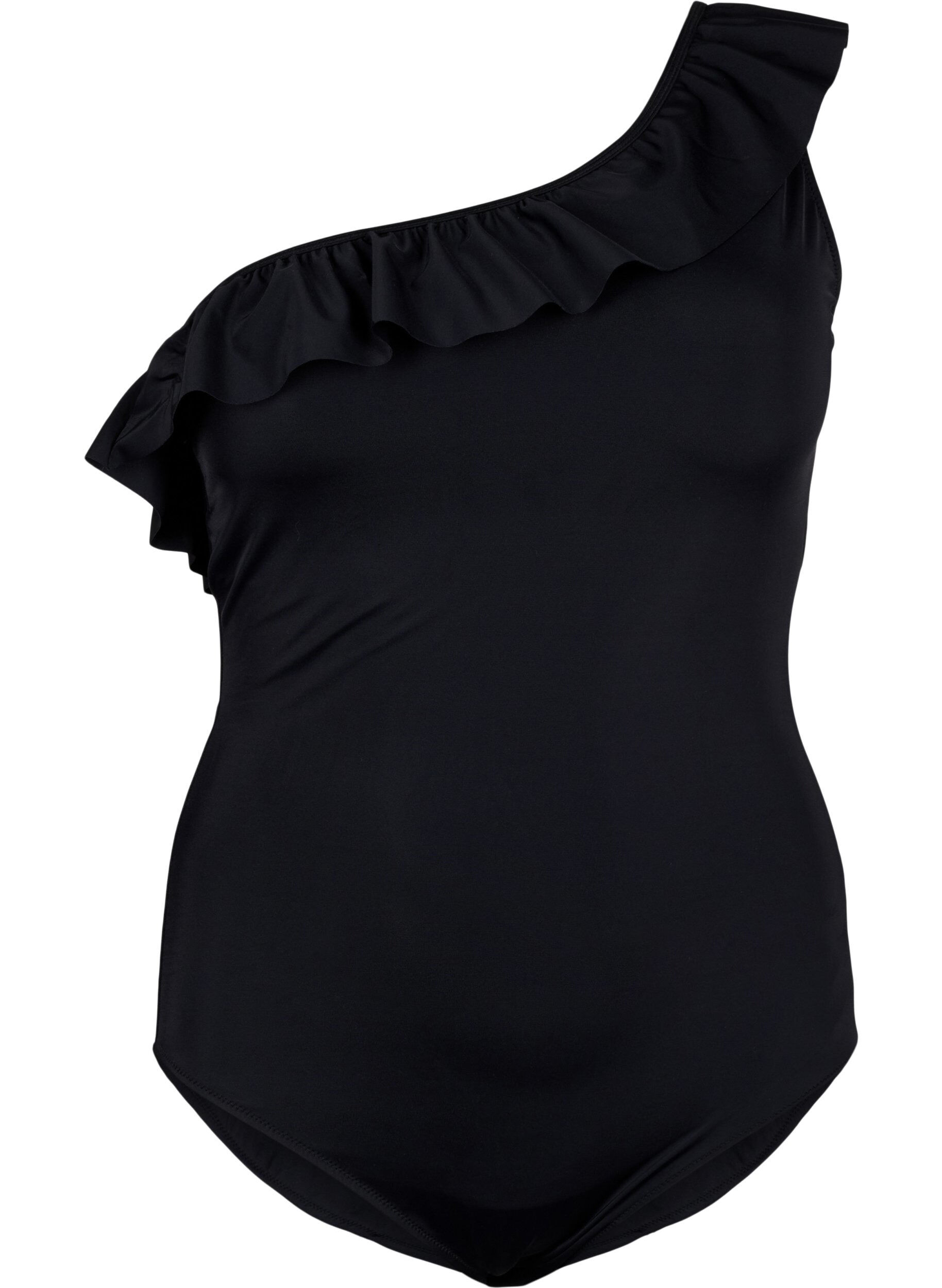 One-shoulder badedragt med flæse
