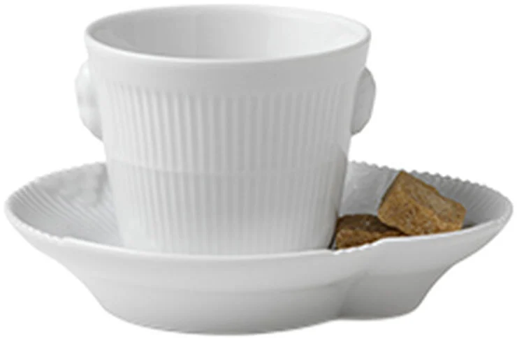 Royal Copenhagen Hvid Elements 10 cl. espressokop med underkop Hvid