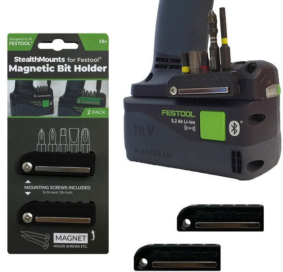 StealthMounts BH-FT-BLK-2 Magnetische Bithouder Voor Machines Festool - Zwart - 2-pack