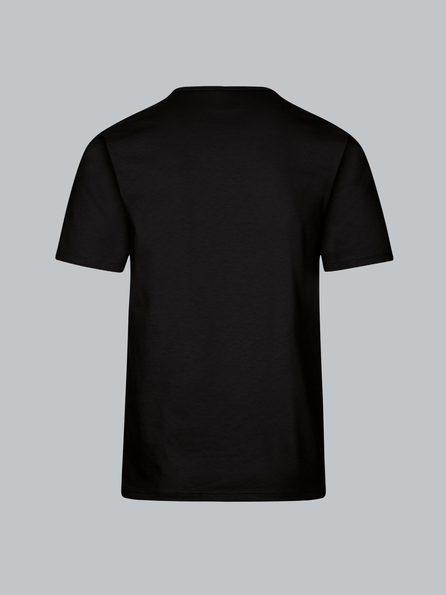 T-Shirt mit Knopfleiste DELUXE Baumwolle Schwarz