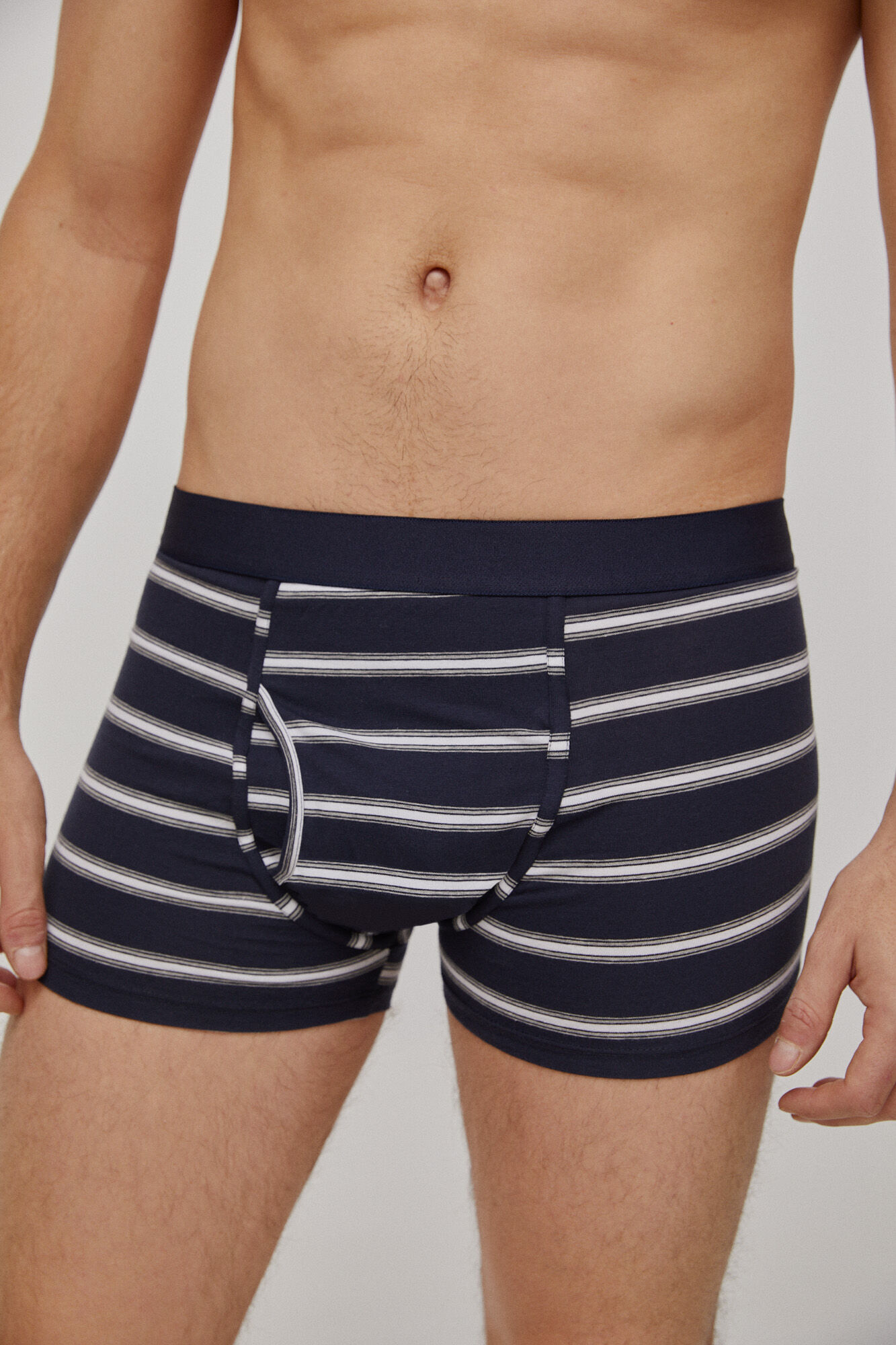 Pacote com 3 cuecas boxer de malha - Azul marinho