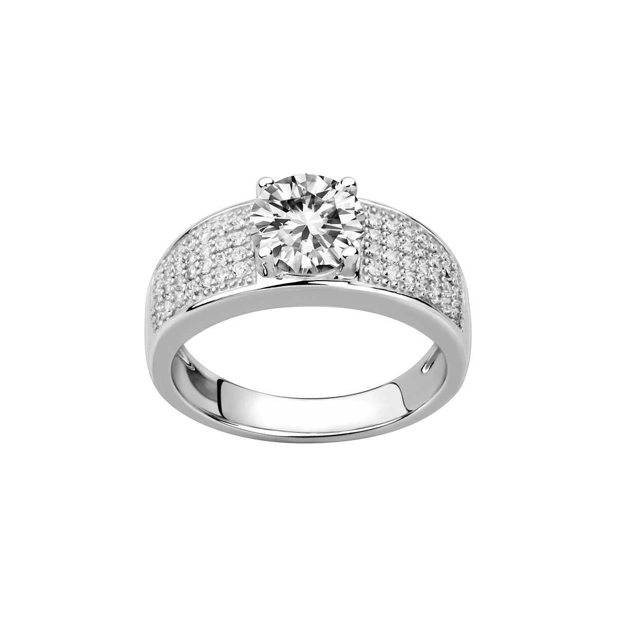 Bague de fiançailles en Argent avec oxyde de zirconium blanc