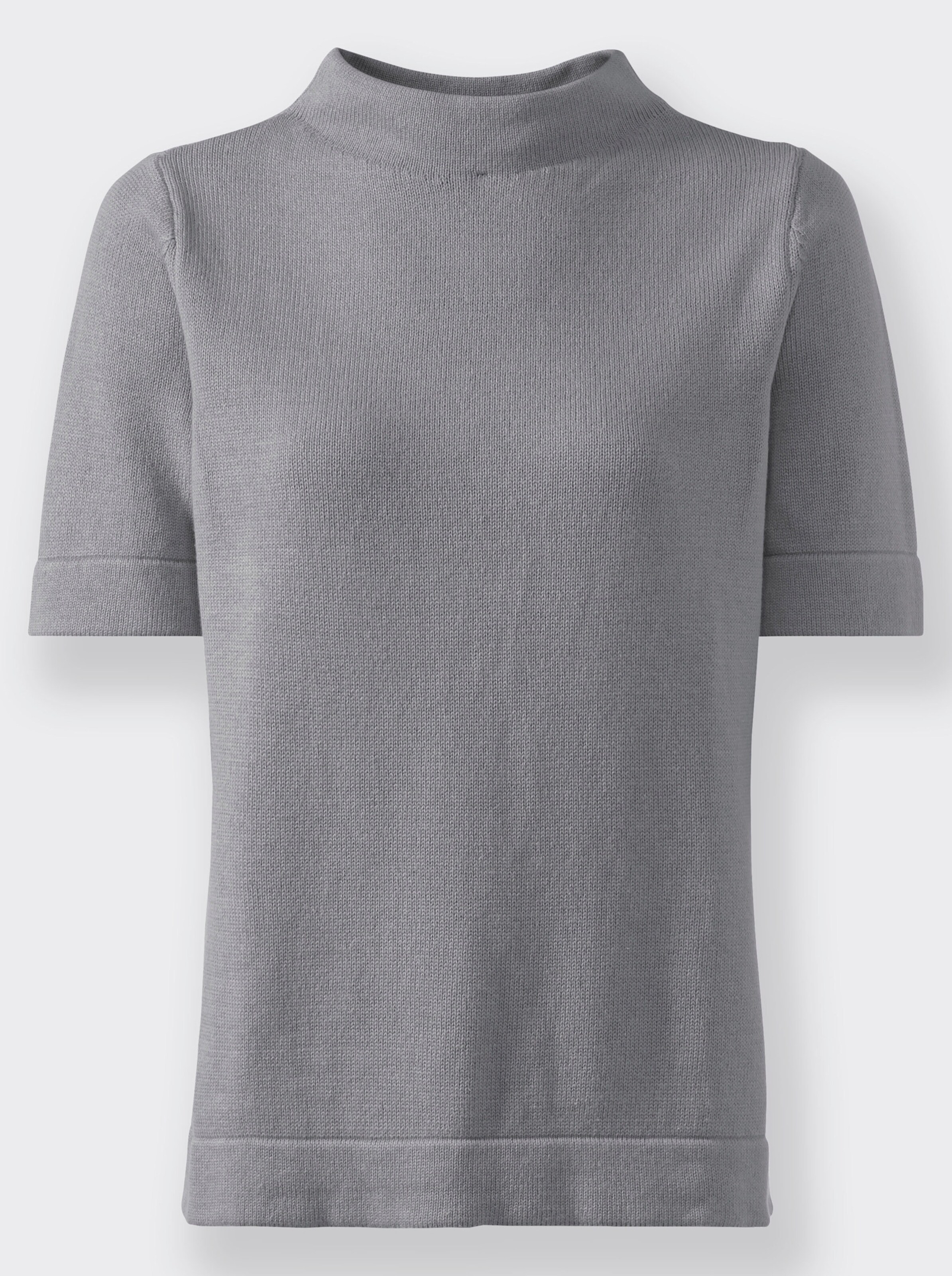 Stehkragenpullover mit Halbarm